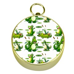 Crocodiles In The Pond Gold Compasses by Bigfootshirtshop