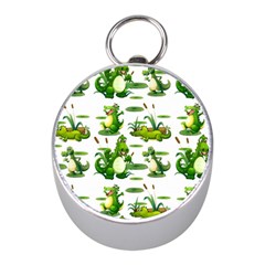 Crocodiles In The Pond Mini Silver Compasses by Bigfootshirtshop