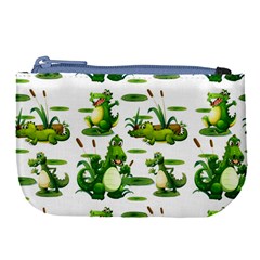 Crocodiles In The Pond Large Coin Purse by Bigfootshirtshop