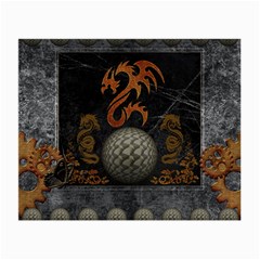 Awesome Tribal Dragon Made Of Metal Small Glasses Cloth by FantasyWorld7