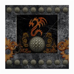 Awesome Tribal Dragon Made Of Metal Medium Glasses Cloth by FantasyWorld7