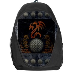 Awesome Tribal Dragon Made Of Metal Backpack Bag by FantasyWorld7