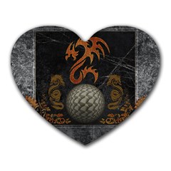 Awesome Tribal Dragon Made Of Metal Heart Mousepads by FantasyWorld7