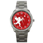 Cupid Bow Love Valentine Angel Sport Metal Watch Front