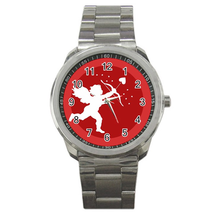 Cupid Bow Love Valentine Angel Sport Metal Watch