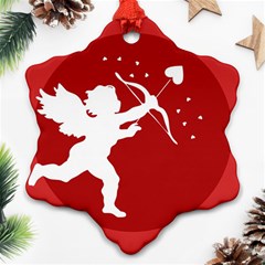 Cupid Bow Love Valentine Angel Snowflake Ornament (two Sides) by Celenk