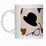 Moustache Hat Bowler Bowler Hat White Mugs Left