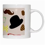 Moustache Hat Bowler Bowler Hat White Mugs Right