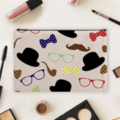 Moustache Hat Bowler Bowler Hat Cosmetic Bag (large)  by Celenk