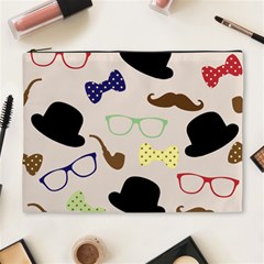 Moustache Hat Bowler Bowler Hat Cosmetic Bag (xl) by Celenk