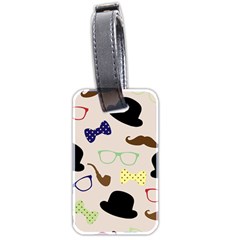 Moustache Hat Bowler Bowler Hat Luggage Tags (two Sides) by Celenk