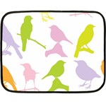 Birds Colourful Background Double Sided Fleece Blanket (Mini)  35 x27  Blanket Front