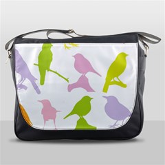 Birds Colourful Background Messenger Bags by Celenk