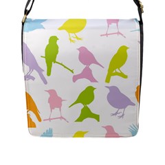 Birds Colourful Background Flap Messenger Bag (l)  by Celenk