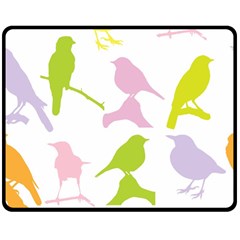 Birds Colourful Background Double Sided Fleece Blanket (medium)  by Celenk