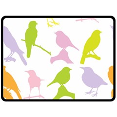 Birds Colourful Background Double Sided Fleece Blanket (large)  by Celenk