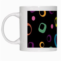 Abstract Background Retro 60s 70s White Mugs by Celenk