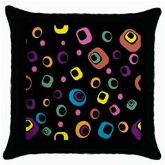 Abstract Background Retro 60s 70s Throw Pillow Case (black) by Celenk