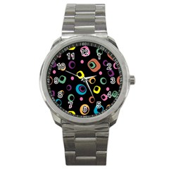 Abstract Background Retro 60s 70s Sport Metal Watch