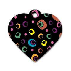 Abstract Background Retro 60s 70s Dog Tag Heart (two Sides) by Celenk