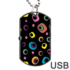 Abstract Background Retro 60s 70s Dog Tag Usb Flash (one Side) by Celenk