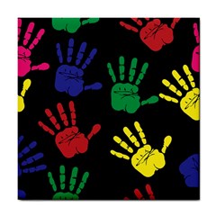 Handprints Hand Print Colourful Tile Coasters by Celenk