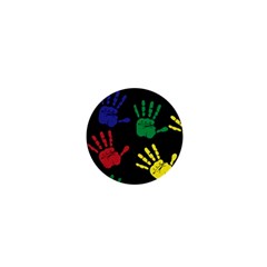 Handprints Hand Print Colourful 1  Mini Buttons by Celenk