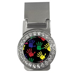 Handprints Hand Print Colourful Money Clips (cz)  by Celenk