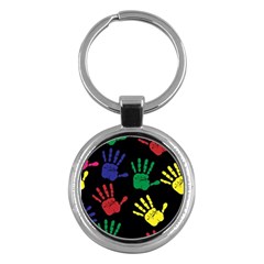 Handprints Hand Print Colourful Key Chains (round)  by Celenk