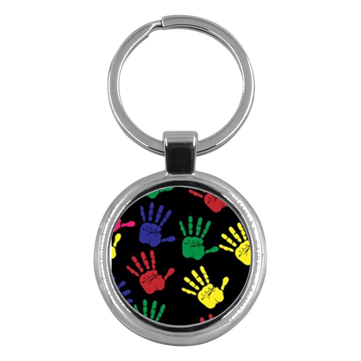 Handprints Hand Print Colourful Key Chains (Round) 