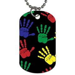 Handprints Hand Print Colourful Dog Tag (one Side) by Celenk