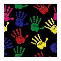 Handprints Hand Print Colourful Medium Glasses Cloth by Celenk