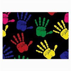 Handprints Hand Print Colourful Large Glasses Cloth by Celenk