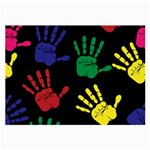 Handprints Hand Print Colourful Large Glasses Cloth (2-Side) Front