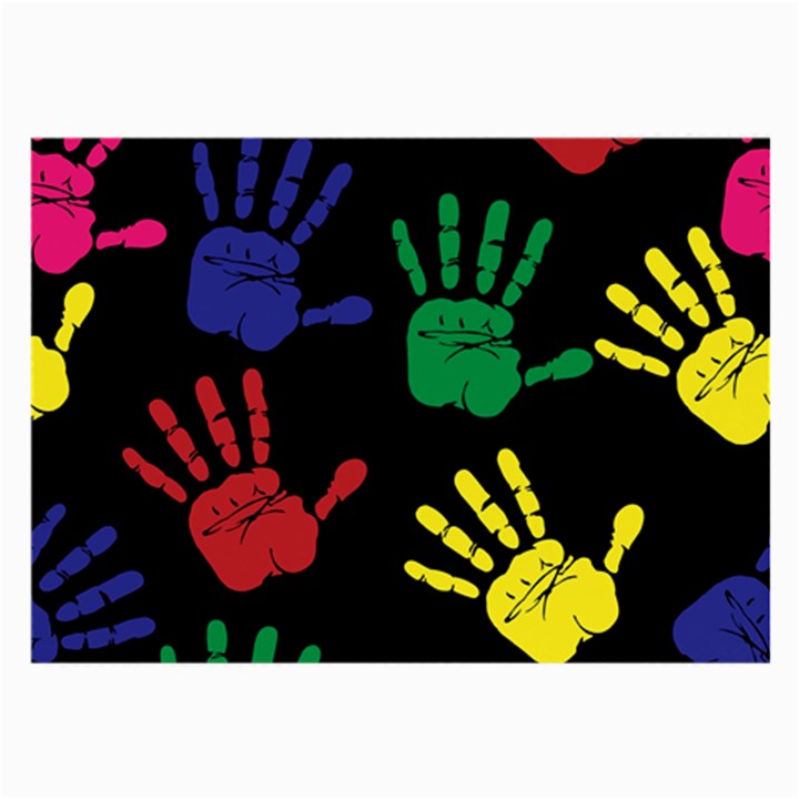 Handprints Hand Print Colourful Large Glasses Cloth (2-Side)