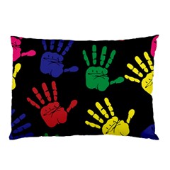 Handprints Hand Print Colourful Pillow Case by Celenk