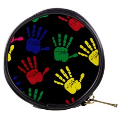 Handprints Hand Print Colourful Mini Makeup Bags by Celenk