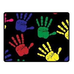 Handprints Hand Print Colourful Fleece Blanket (small) by Celenk