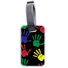 Handprints Hand Print Colourful Luggage Tags (two Sides) by Celenk