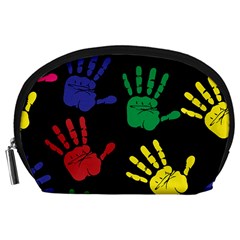 Handprints Hand Print Colourful Accessory Pouches (large)  by Celenk