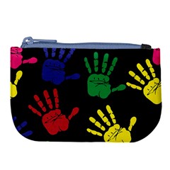 Handprints Hand Print Colourful Large Coin Purse by Celenk