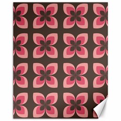 Floral Retro Abstract Flowers Canvas 11  X 14   by Celenk