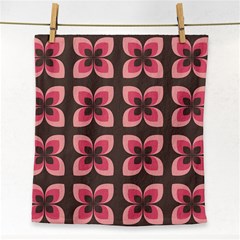 Floral Retro Abstract Flowers Face Towel by Celenk