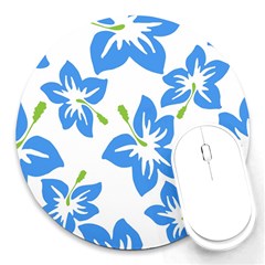 Hibiscus Wallpaper Flowers Floral Round Mousepads by Celenk