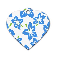 Hibiscus Wallpaper Flowers Floral Dog Tag Heart (two Sides) by Celenk