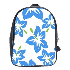 Hibiscus Wallpaper Flowers Floral School Bag (xl) by Celenk