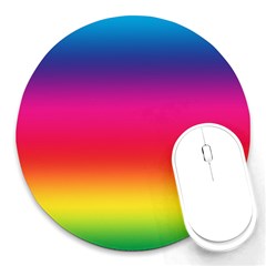 Spectrum Background Rainbow Color Round Mousepads by Celenk