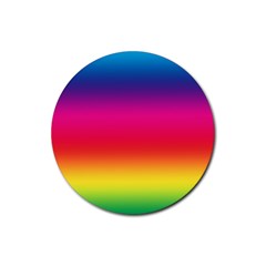 Spectrum Background Rainbow Color Rubber Round Coaster (4 Pack)  by Celenk