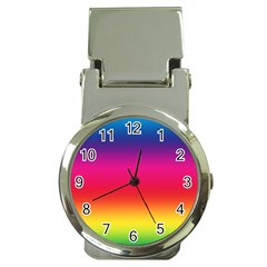 Spectrum Background Rainbow Color Money Clip Watches