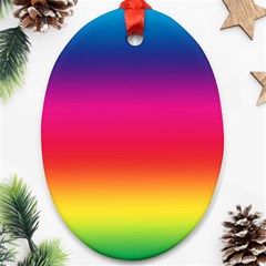 Spectrum Background Rainbow Color Oval Ornament (two Sides) by Celenk